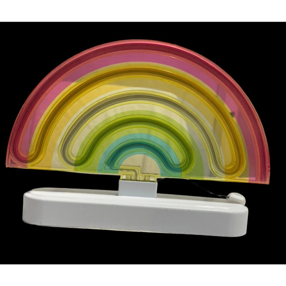 Rainbow LED Neon Table Lamp Desk Decor Night Light Quirky Cute Vintage - Picture 2 of 10